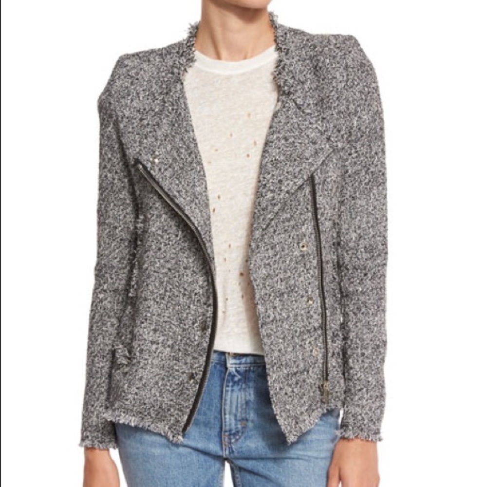 Like new IRO carlota asymmetric tweed jacket 36